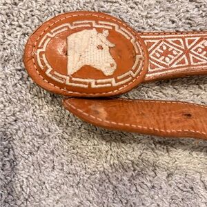 Brown Leather Horse Motif Belt